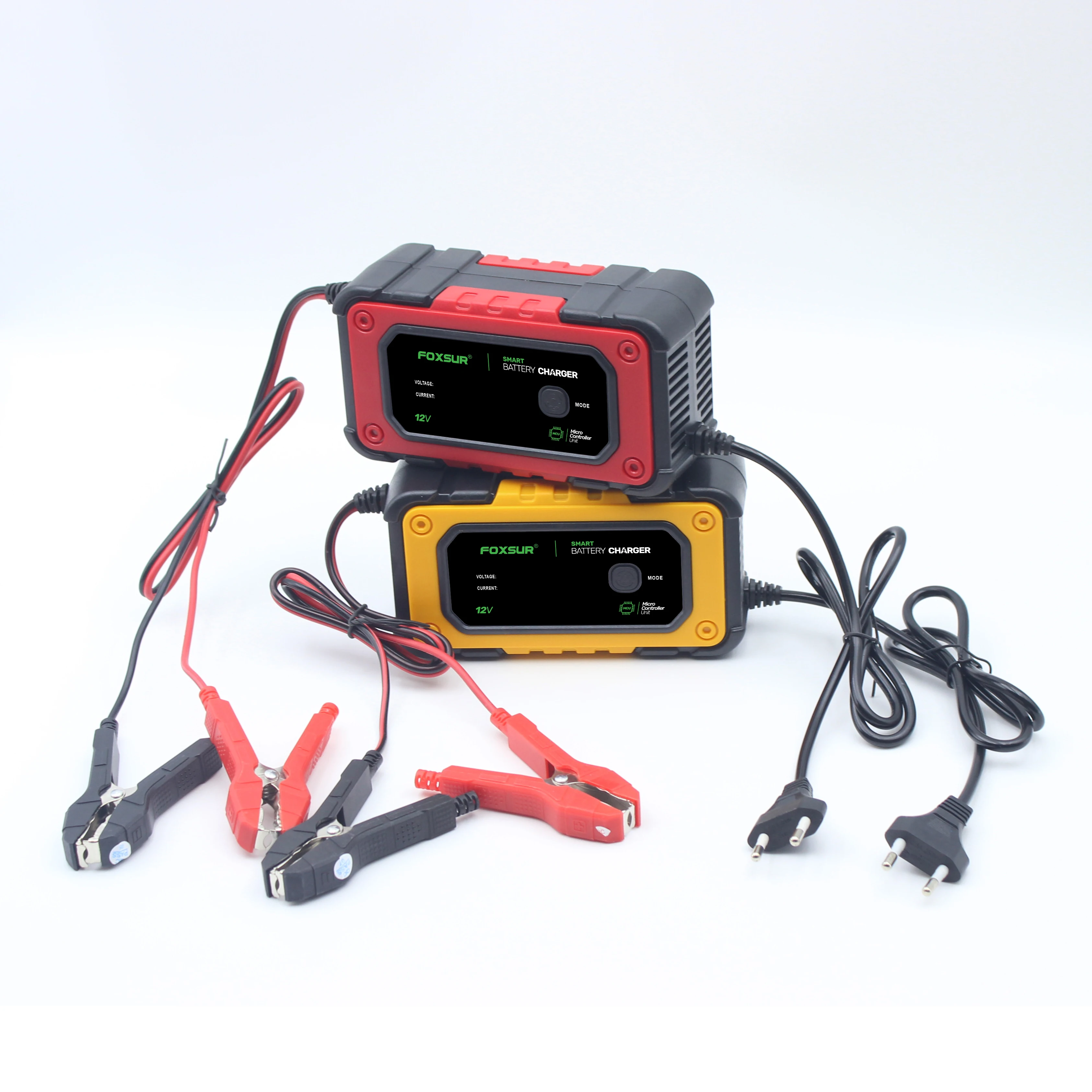 FOXSUR Smart Car Motorcycle Battery Charger For EFB GEL WET AGM Color Screen Display Motocycle Repair Fast Charging Maintainer