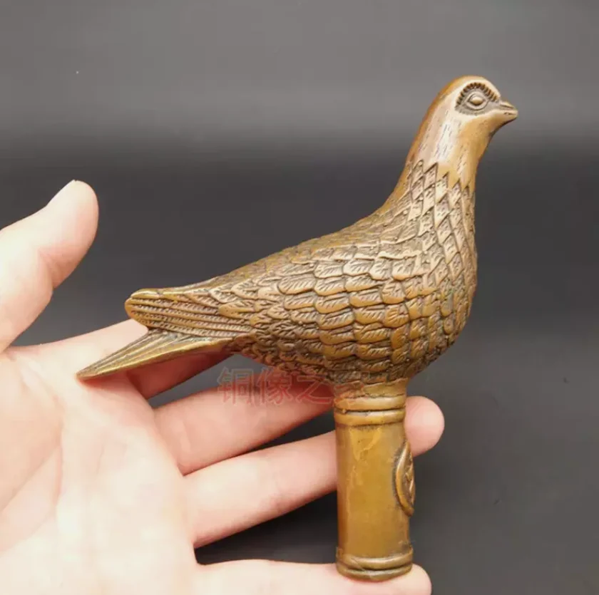 Antique peace pigeon Bronze Antique Victorian Walking Stick head