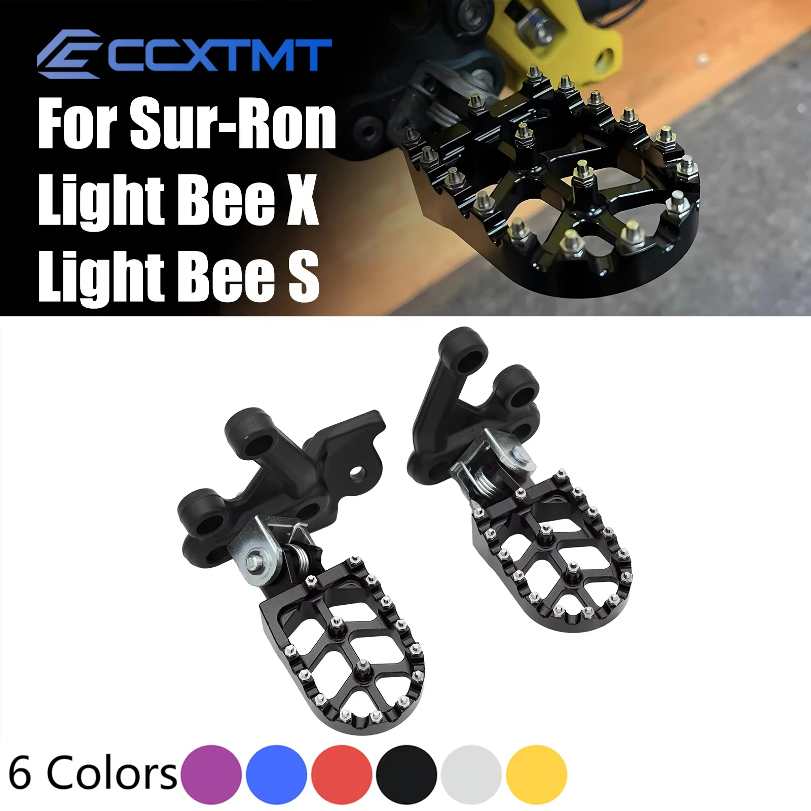 Estribos CNC para motocicleta, pedales de soporte, clavijas para sur-ron Sur Ron Surron Light Bee S & Light Bee X, bicicleta eléctrica de Motocross
