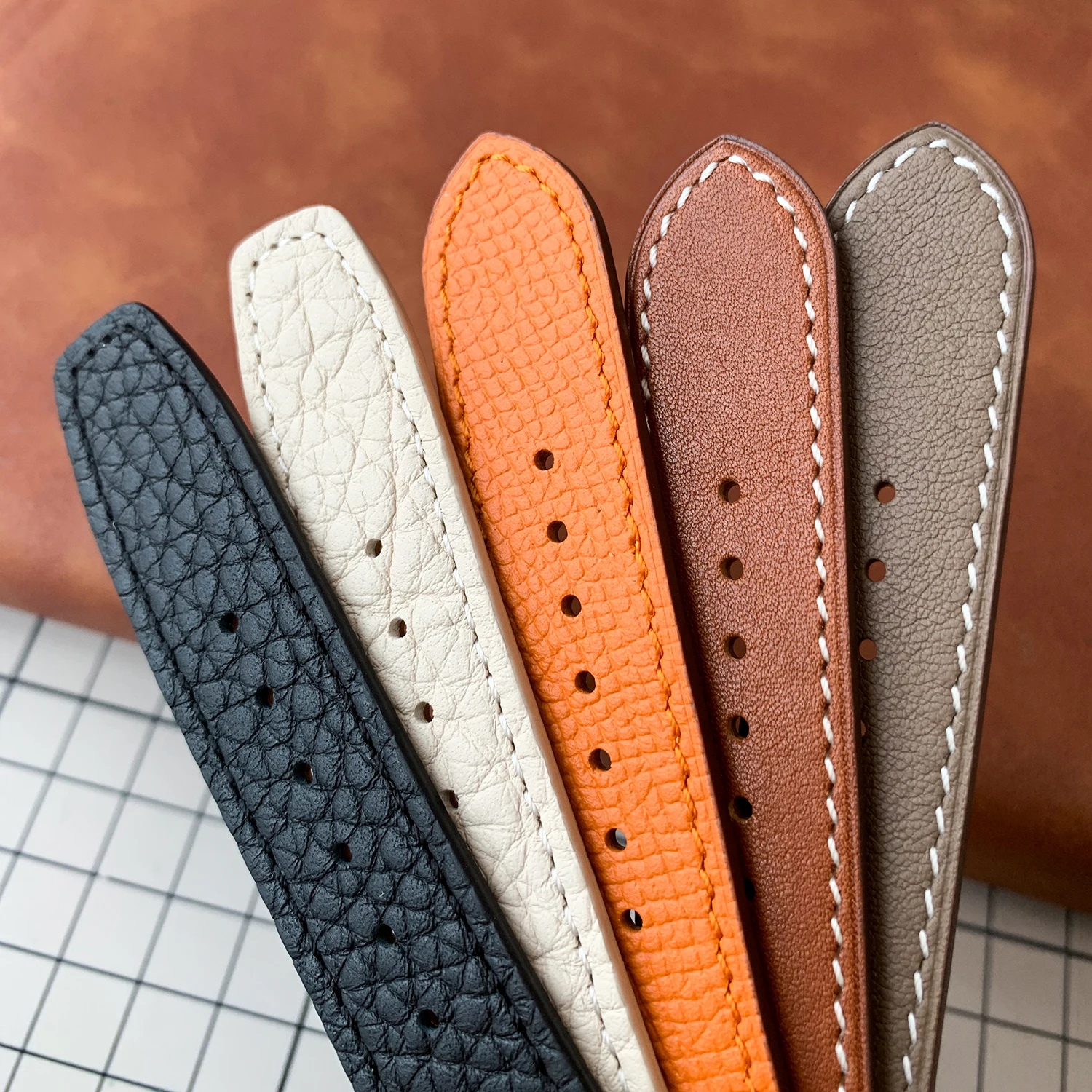 For Samsung Galaxy Watch 7 Ultra 47mm Cower Leather Strap High Quality Swift Togo Epsom Swift Barenia Band
