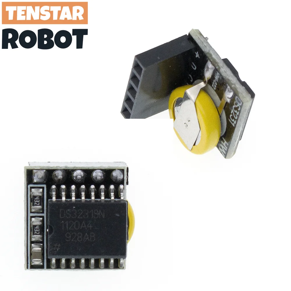 TENSTAR 5 pièces Mini DS3231 Module d'horloge en temps réel 3.3 V/5 V DS3231SN/DS3231M avec batterie pour Arduino pour Raspberry Pi