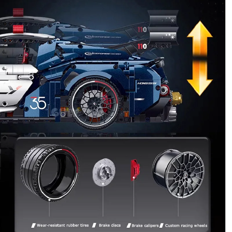 

Desktop Decoration Creative Supercar Series 1:8 Police Car Remote Control Blocks Car 10655 Vehicle Block Model Toy Birthday Gift