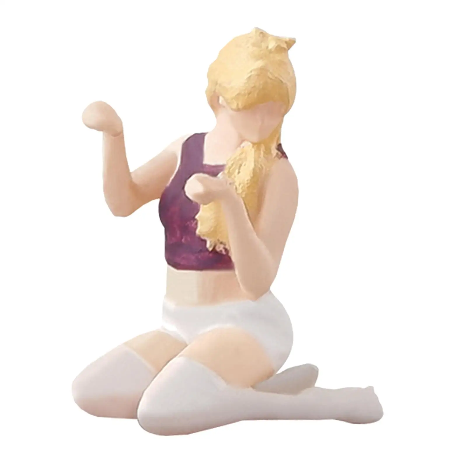 Figura em Escala 1:64 de Empregada Doméstica em Resina Pintada à Mão, Miniatura para Projetos DIY e Cenários em Diorama Escala S