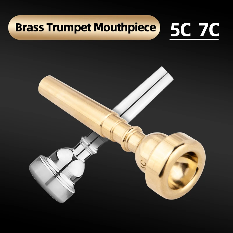 

B-Flat Trumpet Instrument Universal 5C7C Mouthpiece Labor-Saving Student Beginner Performance Mouthpiece Copper Silver-Plated Brass Instrument Accessories