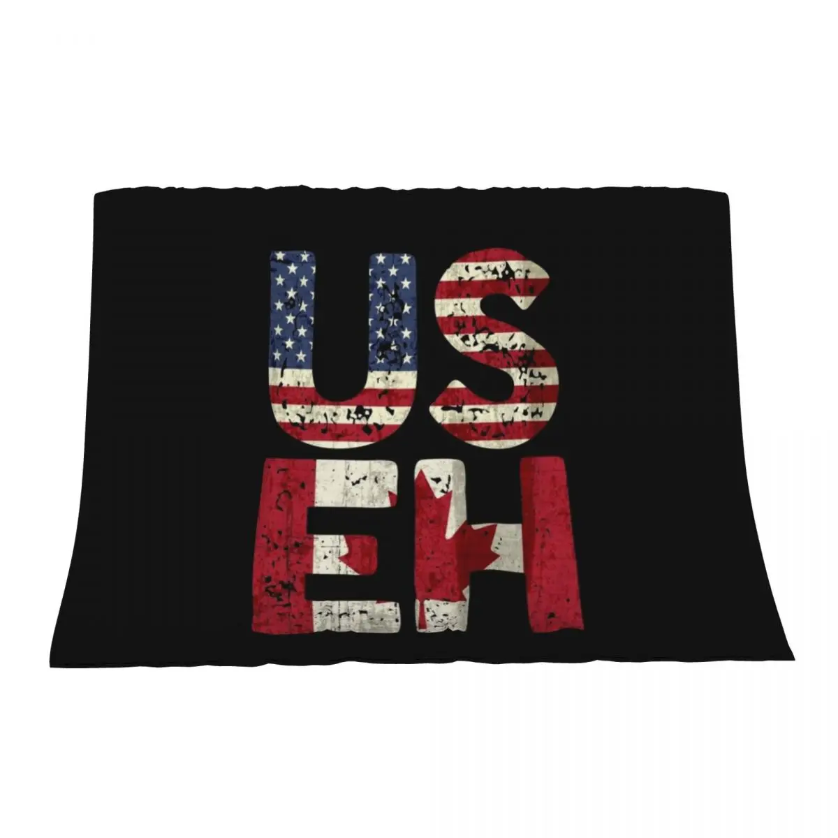 

Canada US EH American Canadian Flag Vintage America Colors Patriotic Gifts Throw Blanket Travel Luxury Flannels Blankets