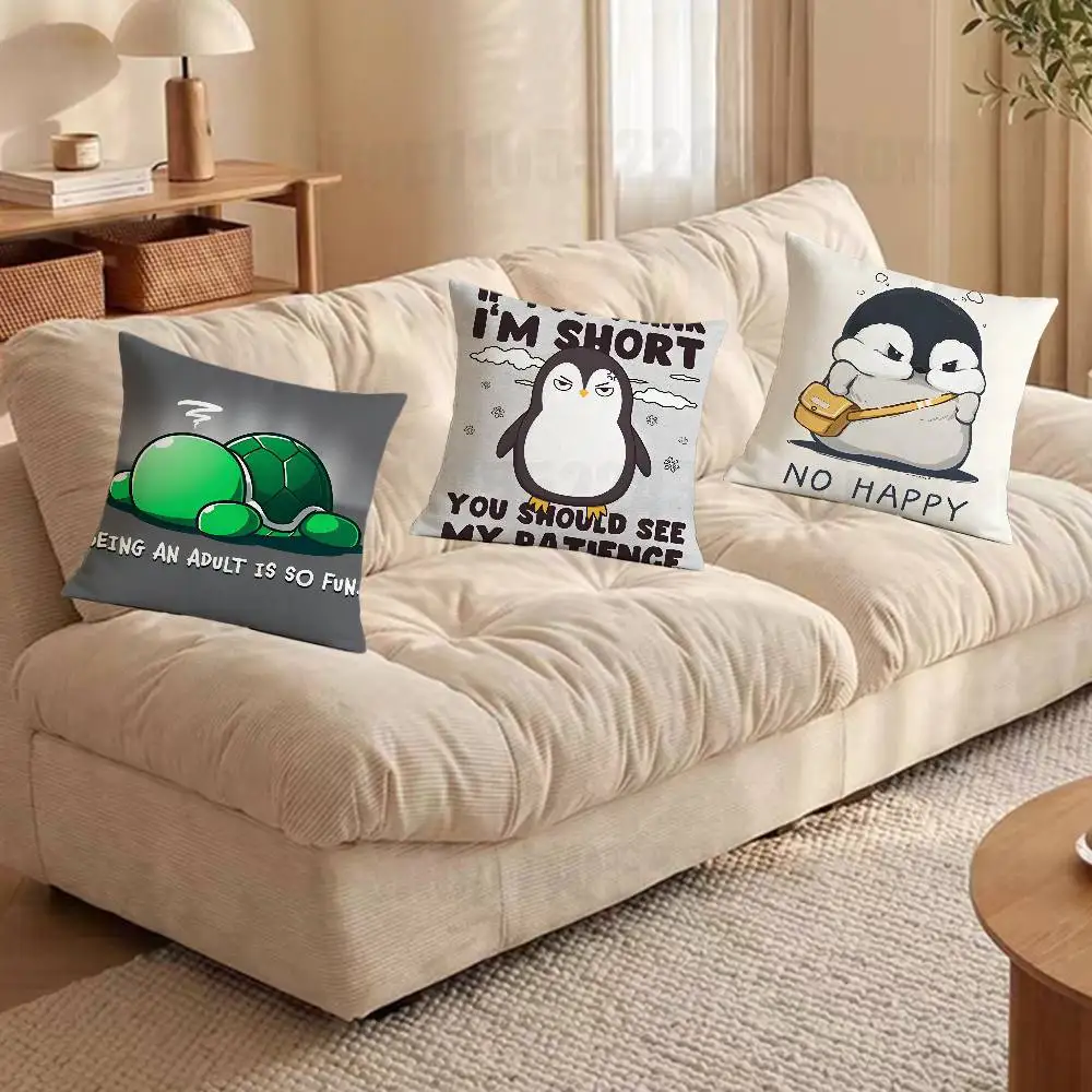 

Funny Sign Print Throw Pillow Cover Square Cushion Case for Living Room Bedroom Decor