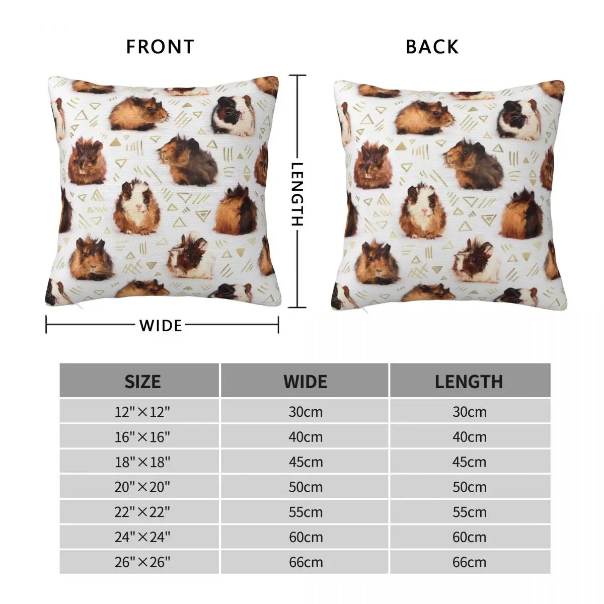 The Essential Guinea Pig Square Pillowcase Polyester Linen Velvet Creative Zip Decorative Pillow Case Car Cushion Case