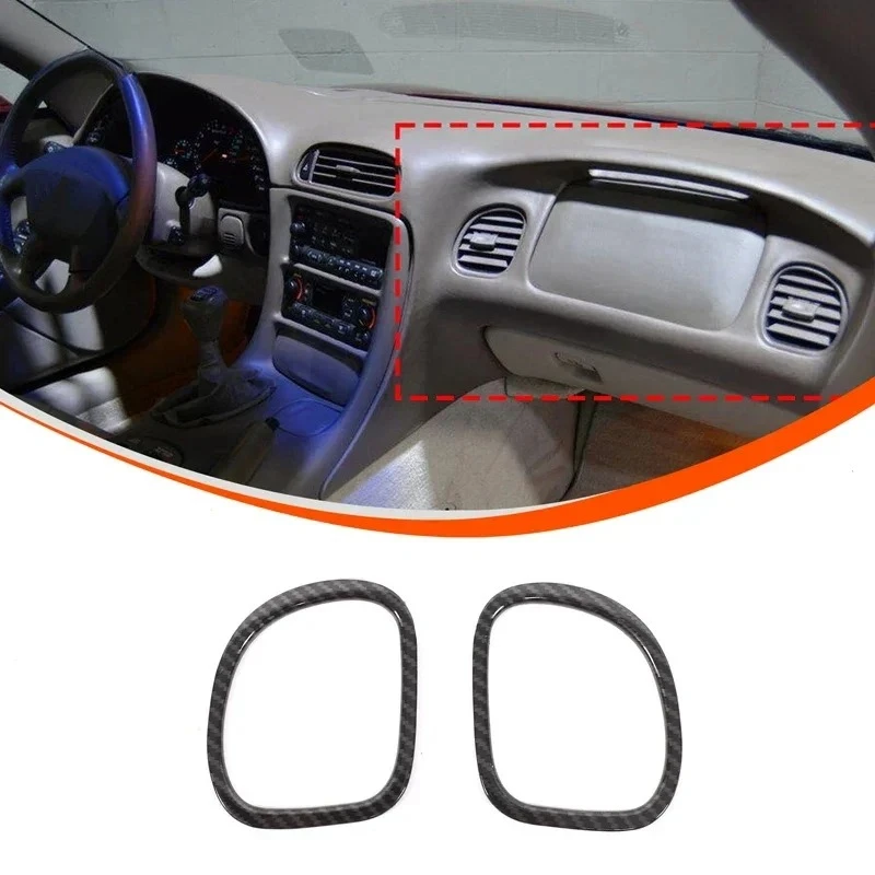 

For Chevrolet Corvette C5 1998-04 ABS Carbon Fiber Car Co-pilot Air Outlet Frame Cover Interior sticker Car Interior Accessories