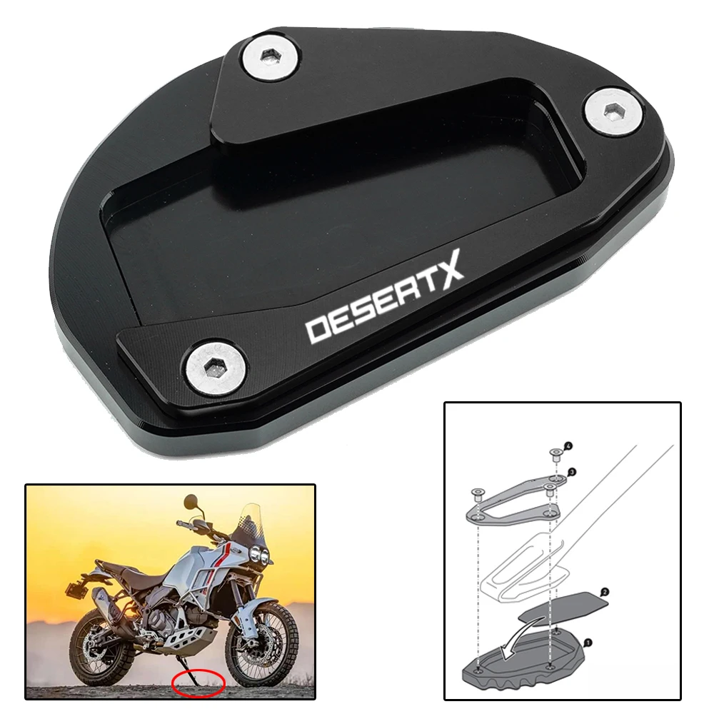 Für DUCATI DesertX Desert X Rally DesertX 937 2021 - 2026 2025 2024 Motorrad Seitenständer Verlängerungspad Stützplatte