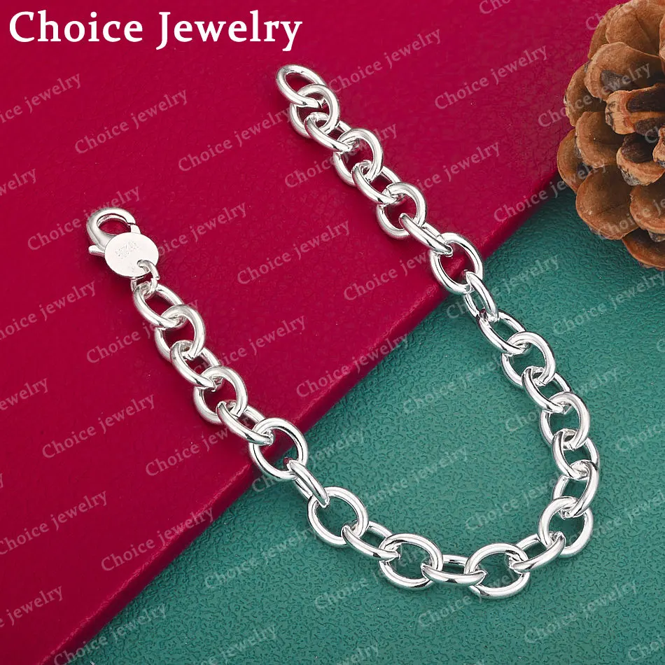 

925 Sterling Silver Chain Bracelet For Men And Women Fashion Jewelry Classic Simple Grace Party Birthday Gifts