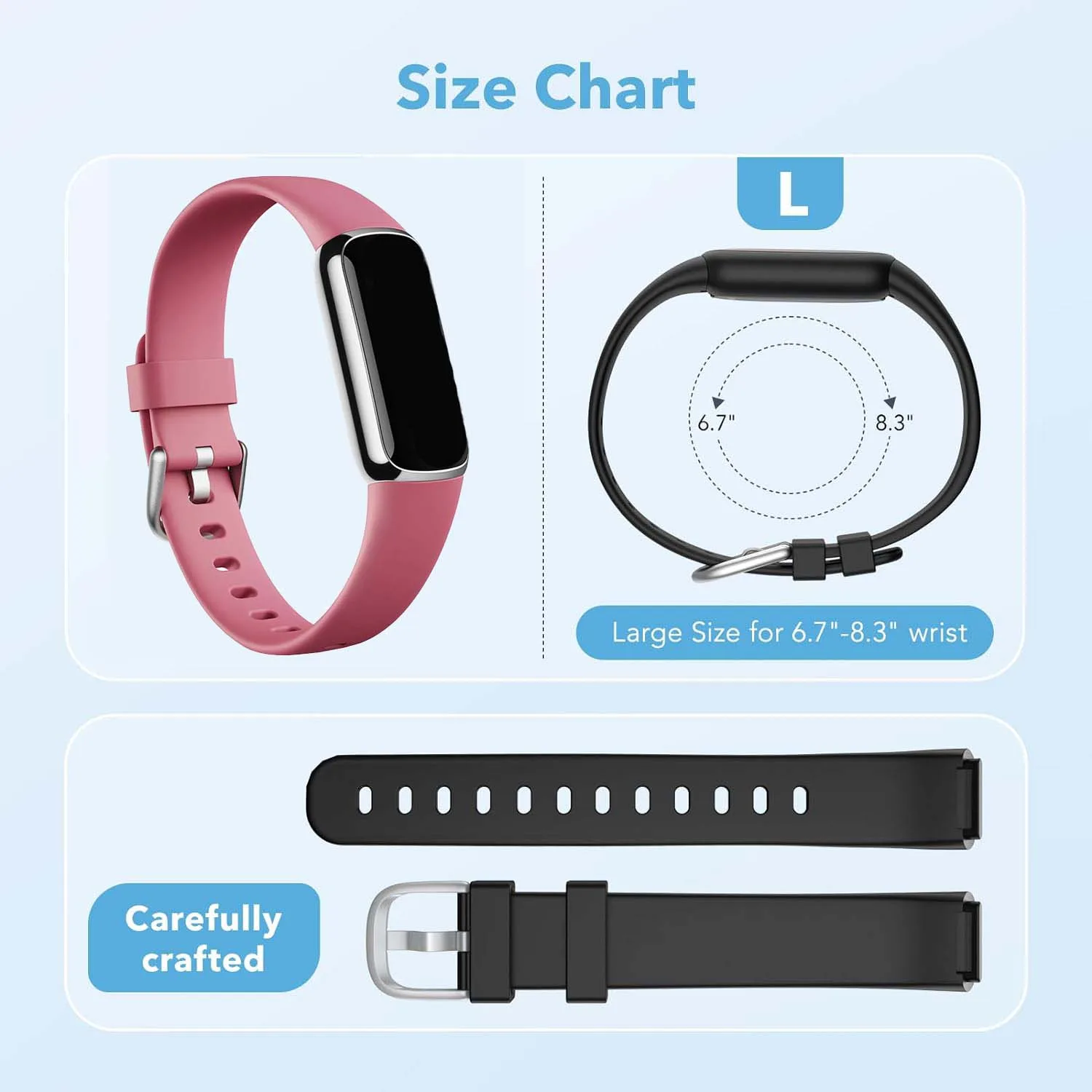 Fit For Fitbit Luxe Soft Silicone Breathable Replacement Wristband Fitness Tracker Accessories Sport Band for Women Men