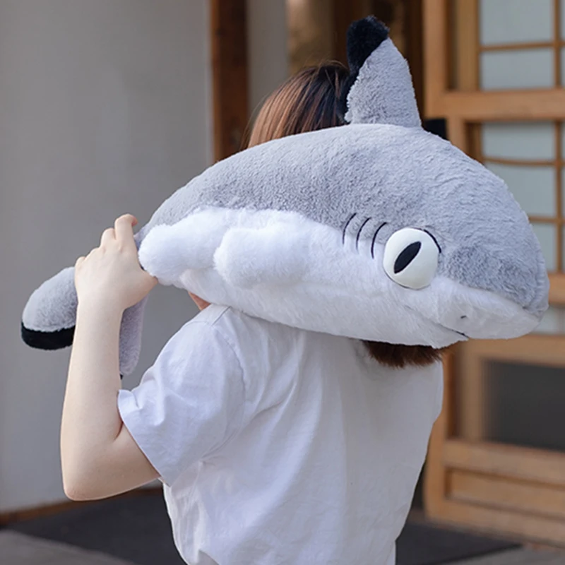 

70CM Cute Transform Shark Cat Plush Toys Stuffed Cute Shark Doll Lovely Animal Pillow Soft Cartoon Cushion Kid Christmas Gift