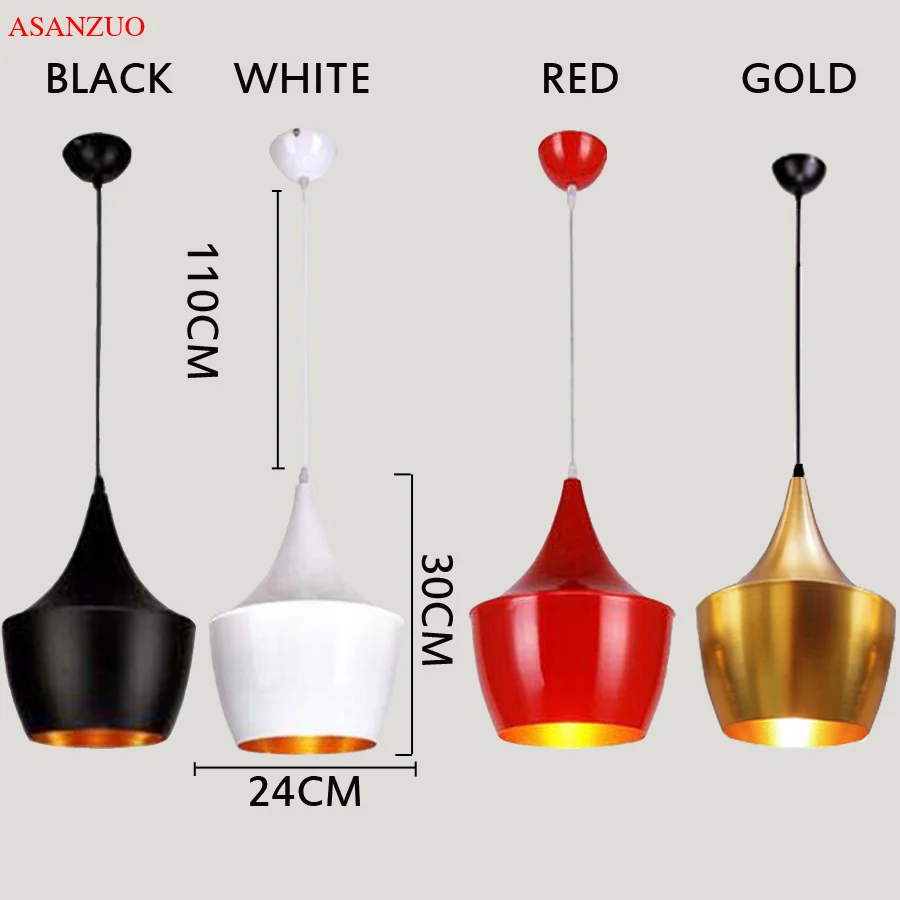 

Black/white/red/gold lampshade pendant lights modern living room dining room decoration hanging lights E27 lighting fixtures