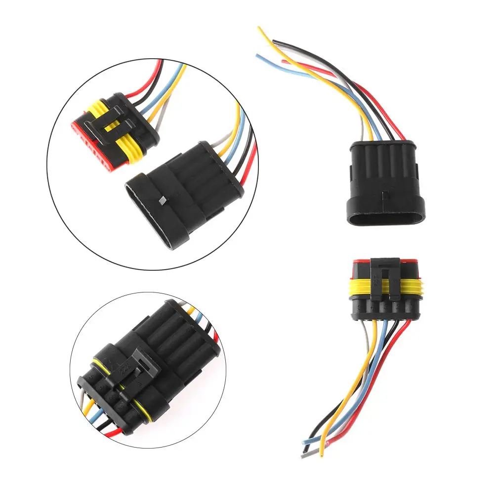 New 1/2/3/4/5/6P Accessories With Wire Automotive HID Plug Seal Kits Car Waterproof Electrical Connector