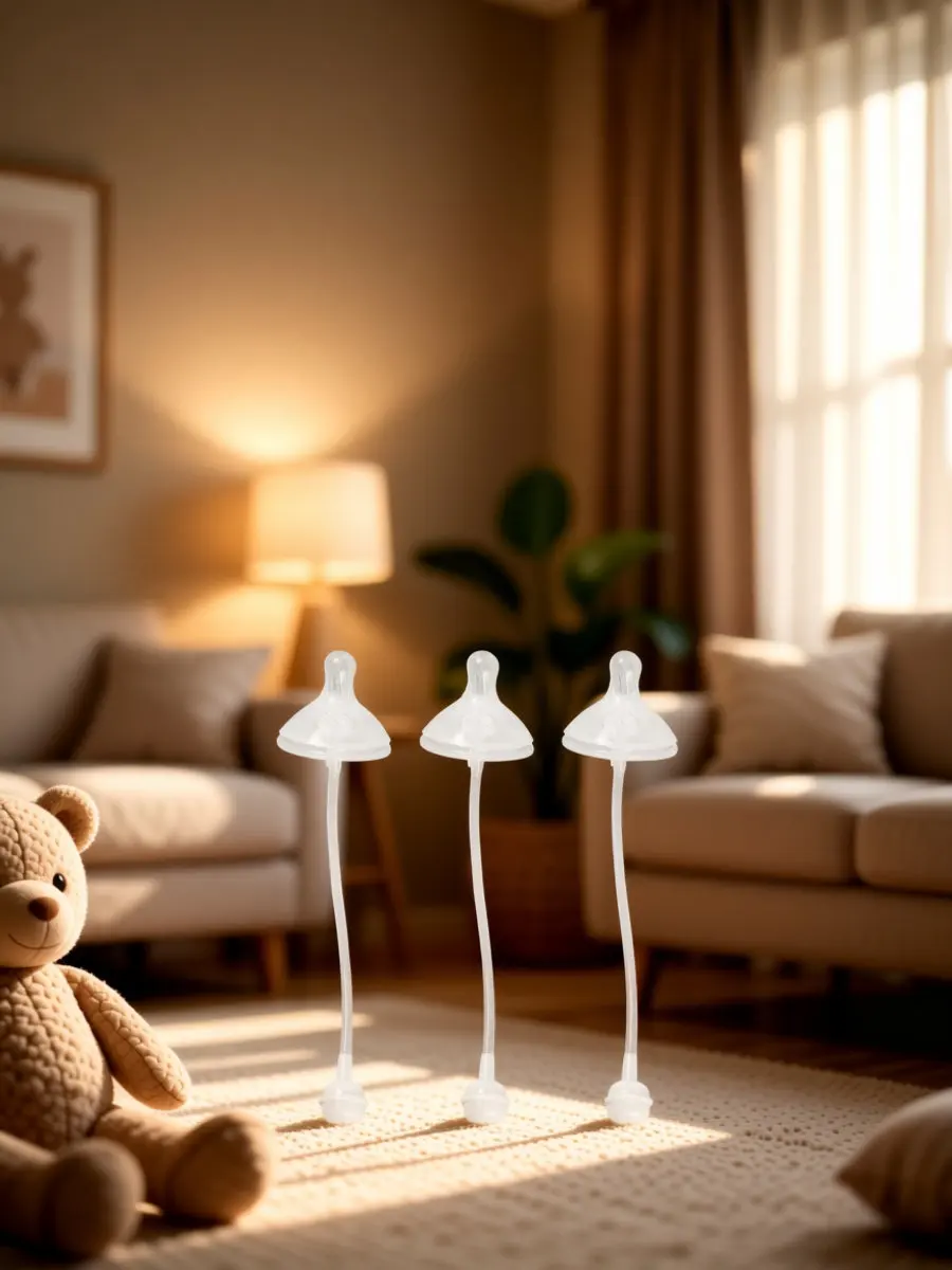 Silicone Weighted Straw Nipple Replacement 3 Piece Soft Comfort Fit for Baby Sippy Cups and Feeding Bottles