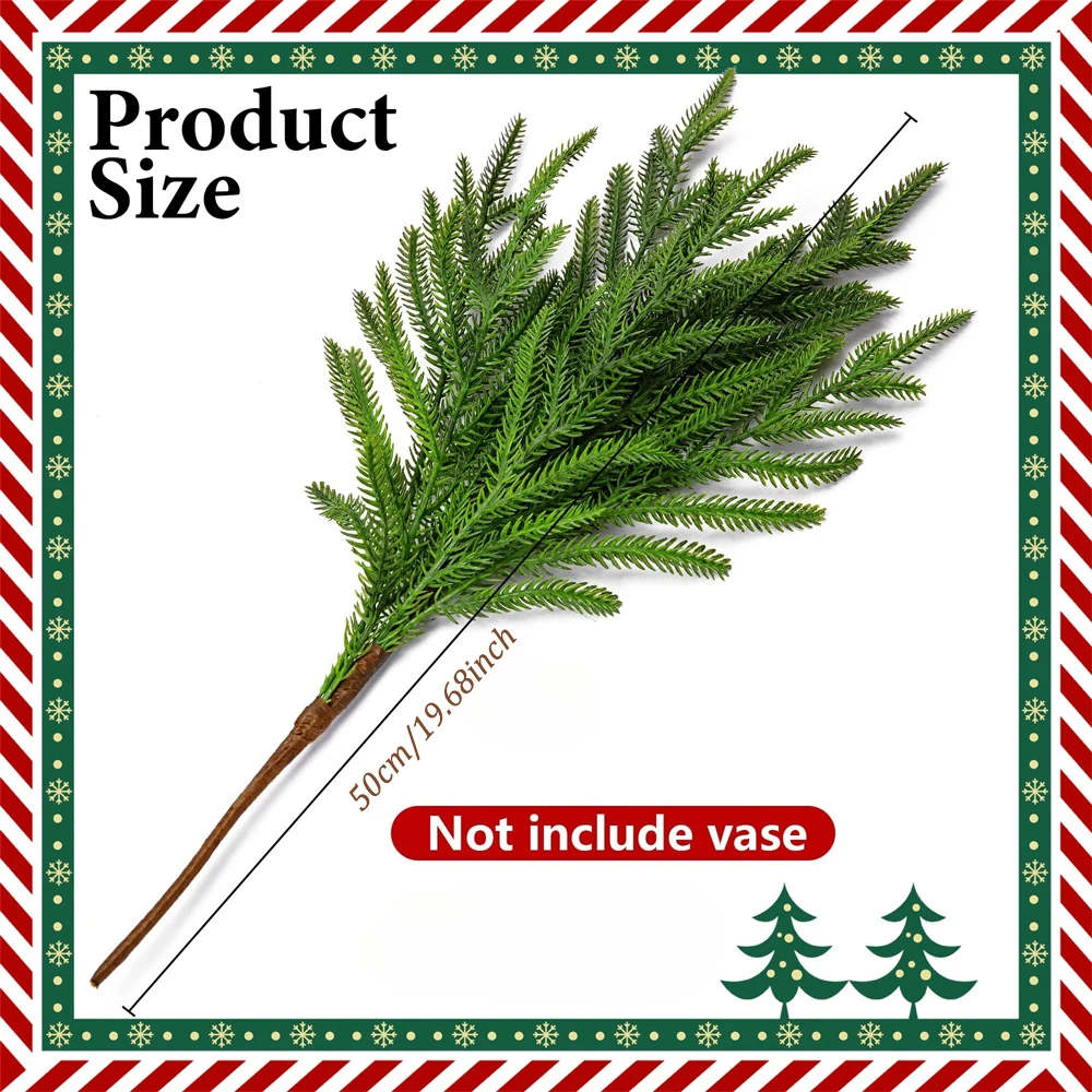 50 سنتيمتر فروع الصنوبر نورفولك الاصطناعي فروع عيد الميلاد النباتات وهمية الخضرة Sprigs بها بنفسك الحرفية جارلاند ديكور حديقة المنزل عيد الميلاد