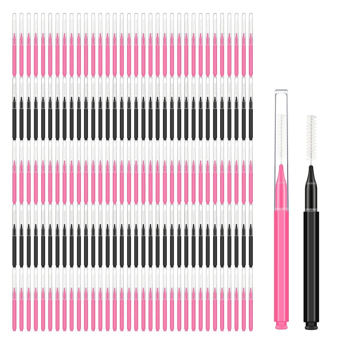 ABKM 150 Pieces Mini Eyebrow Brush with Cap Brow Lamination Brush Eyebrow Spoolie Brush Comb Eyebrow Lash Lift Tools Lash