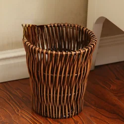 Vine Weaving Garbage Bin Creative Paper Basket Living Room High Grade Willow Weaving Environmental Garbage Basket