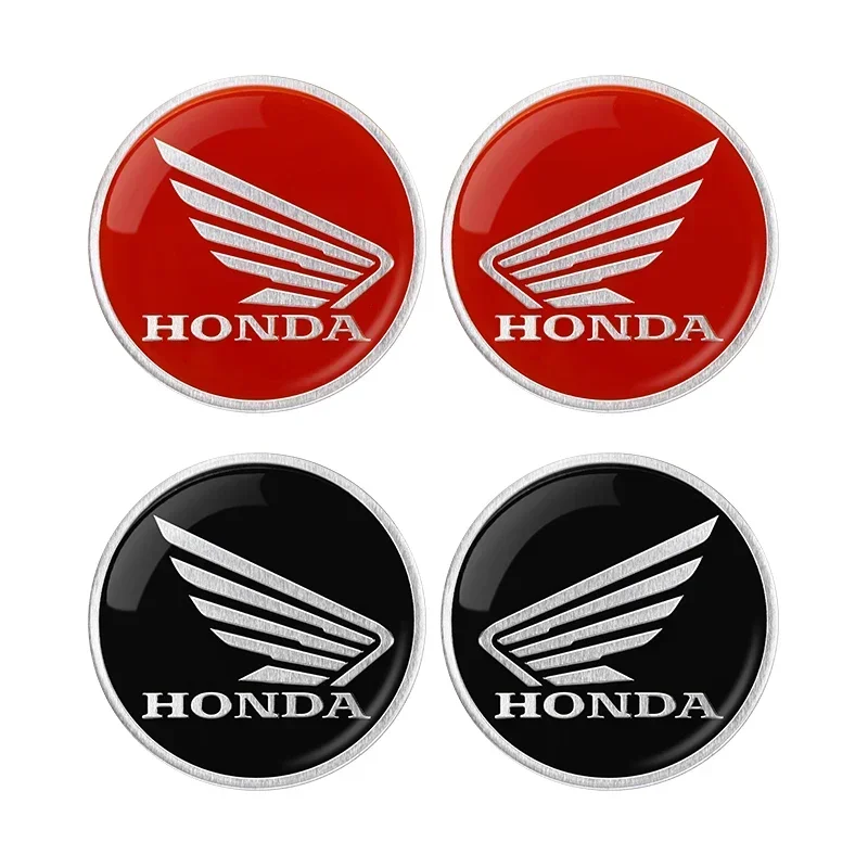 Par de pegatinas 3D para coche modificado para motocicleta, pegatinas redondas de aluminio y Metal para motocicleta Honda CRF CB CR XR CRM CBR