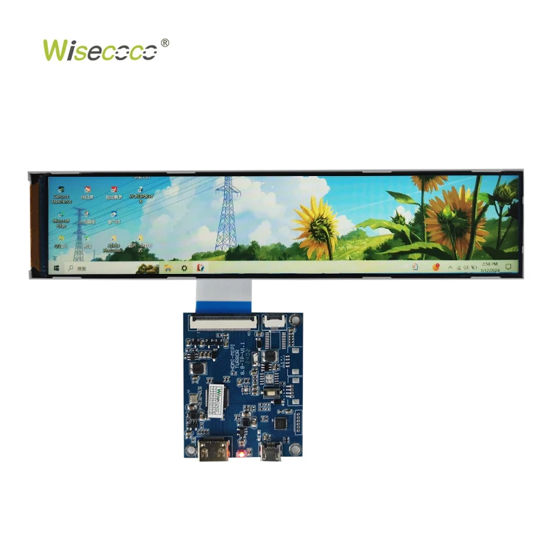 Custom 6.9 Inch Stretched Bar Display 600x1424 IPS 400nits High Brightness TFT LCD Screen Panel