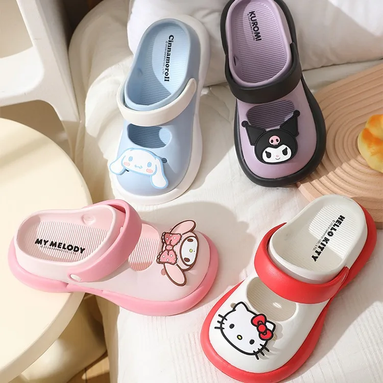 Sweet Slippers Cartoon Mary Jane Shoes EVA Soft Sandals Antislip Waterproof Kuromi Cinnamoroll Free Shipping