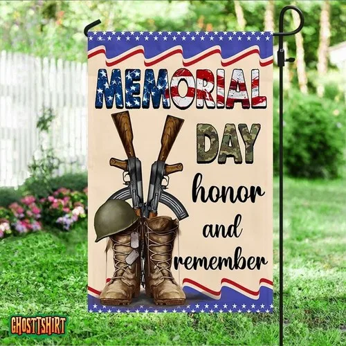 Memorial Day Flag Honor And Remember Patriotic Veterans Garden Flag, Double-Side RRM IIX SSL