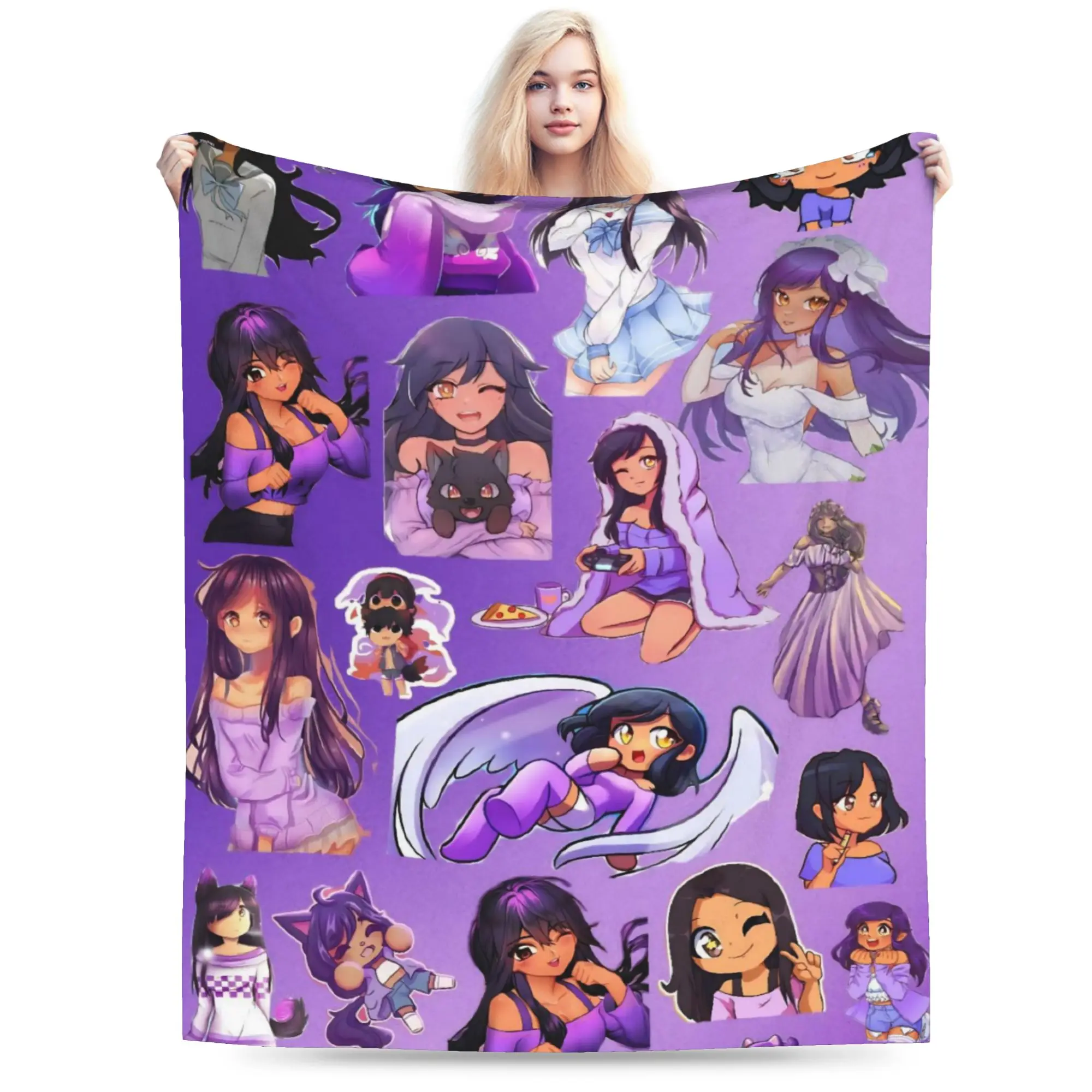 A-Aphmau Cartoon Blanket Super Soft Warm  Throw Blankets for Sofa 50x60 Inch Multi-size Rug Piece