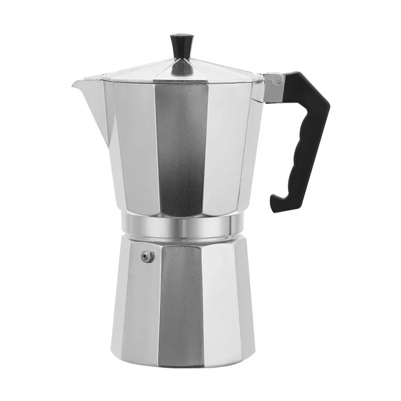 Aluminum Hand-written Moka Pot Coffee Maker Italian Concentrating Extraction Pots Full Copper Valve Office Small Octagonal Pot