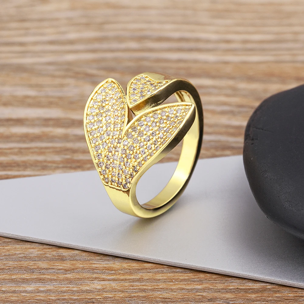 Nidin New Creative Sweet Fish Tail Crystal Zircon Open Adjustable Ring Women Fashion Jewelry Wedding Band Personality Gift