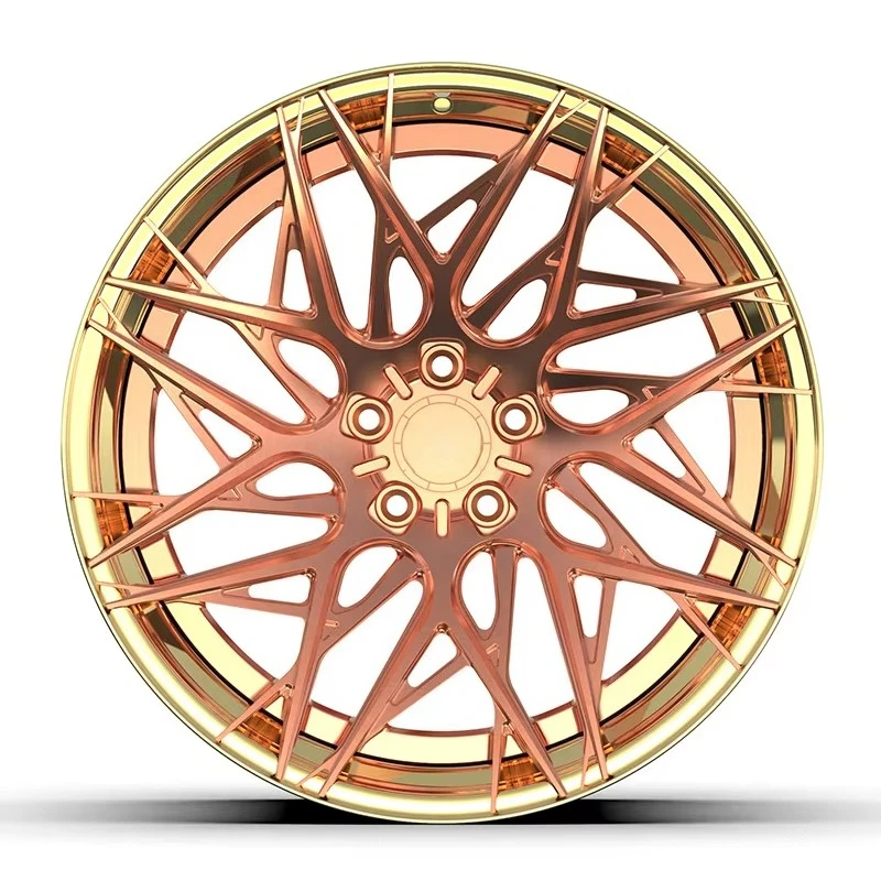 Novas rodas de alumínio forjado off-road de 20 polegadas com design côncavo com acabamento cromado para