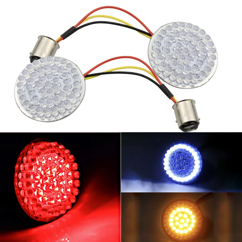 

2 шт. мотоцикл 1156 1157 индикатор указателя поворота 2 "пуля стиль светодиодные вставки панели лампы для Harley Dyna Sportster