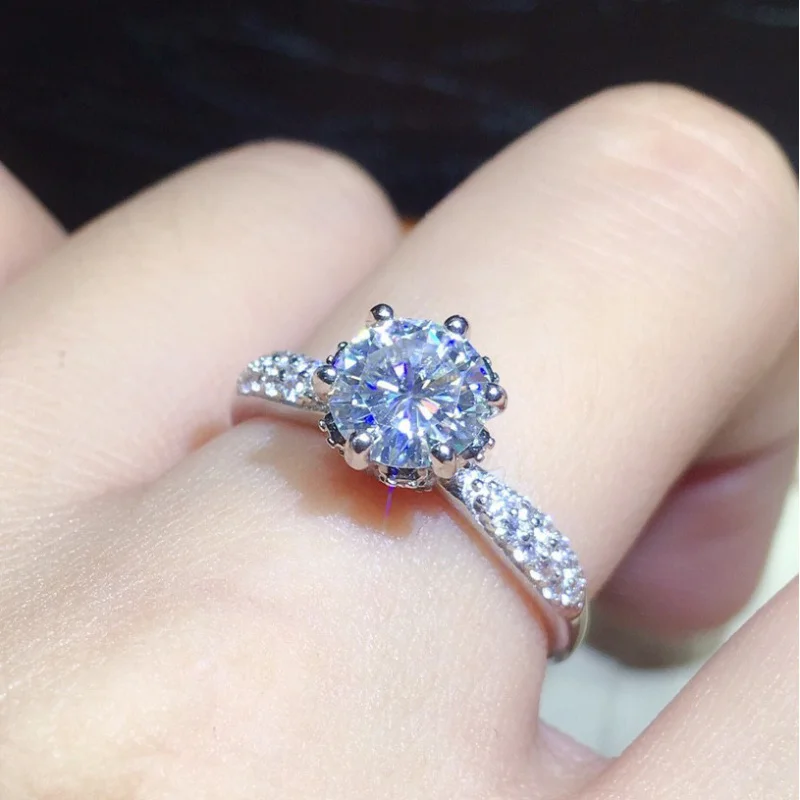 Hearts Eight Arrows PT950 Plated Imported Moissanite Open Ring for Women TikTok Kuaishou Source