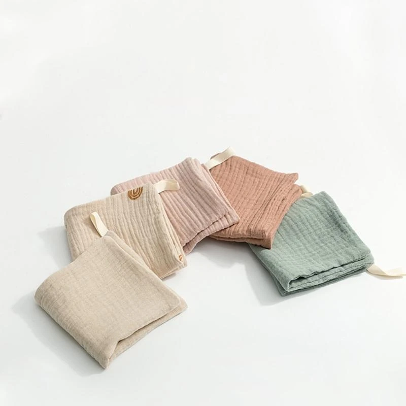 J15U 5 قطعة منشفة الطفل الرضيع 23x23 سنتيمتر منشفة موسلين مناديل أربع طبقات مسح منشفة #5