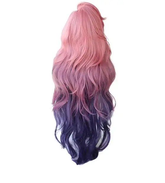 Cosplays Curly Pink Purple Green Wigs Heat Resistant Synthetic Hair