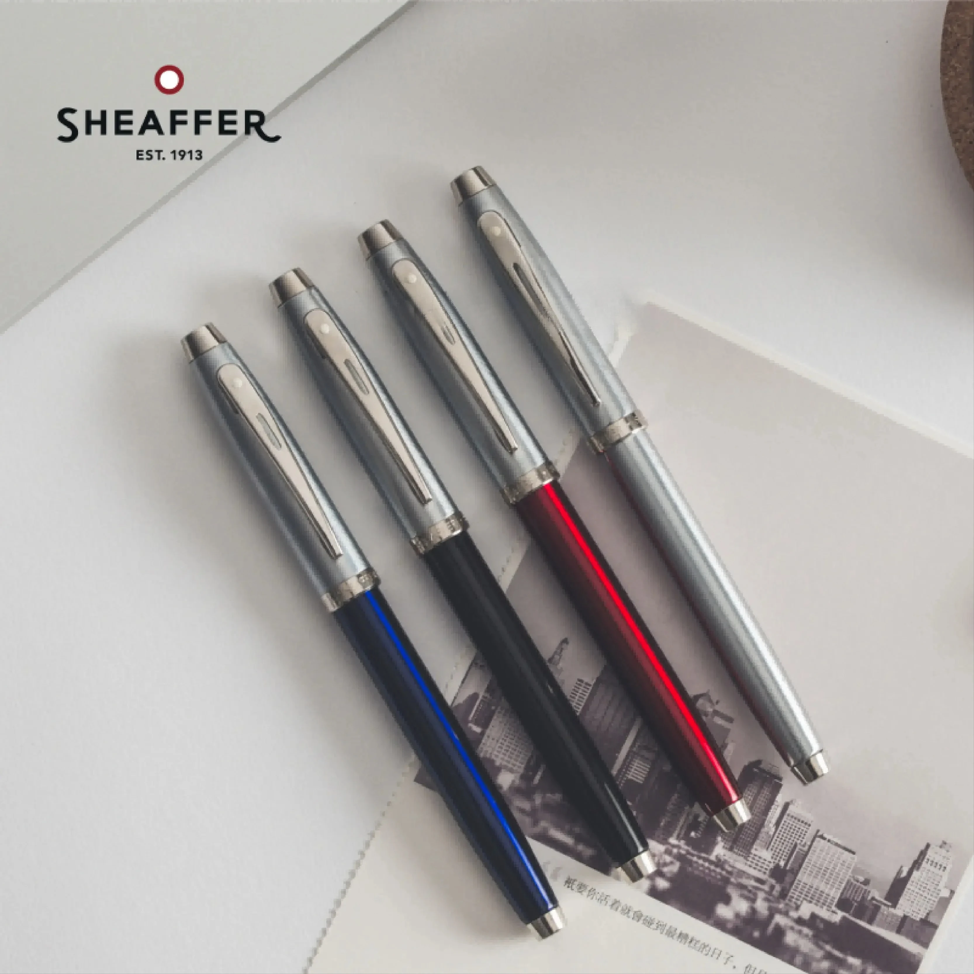 

Original Sheaffer Limited Edition 100 Series Rose Gold PVD Gold/Silver Clip Fountain Pen Business Student Stationery Writing Gif
