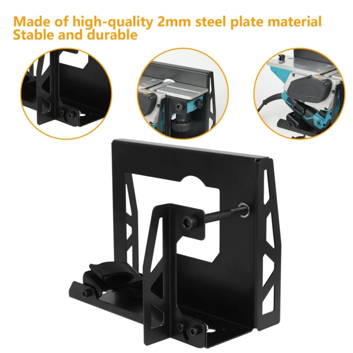 Stojak do strugarki stolarskiej, praktyczny, domowy, montowany na stelażu, stalowy - uchwyt, odwrócony wspornik do strugarki elektrycznej