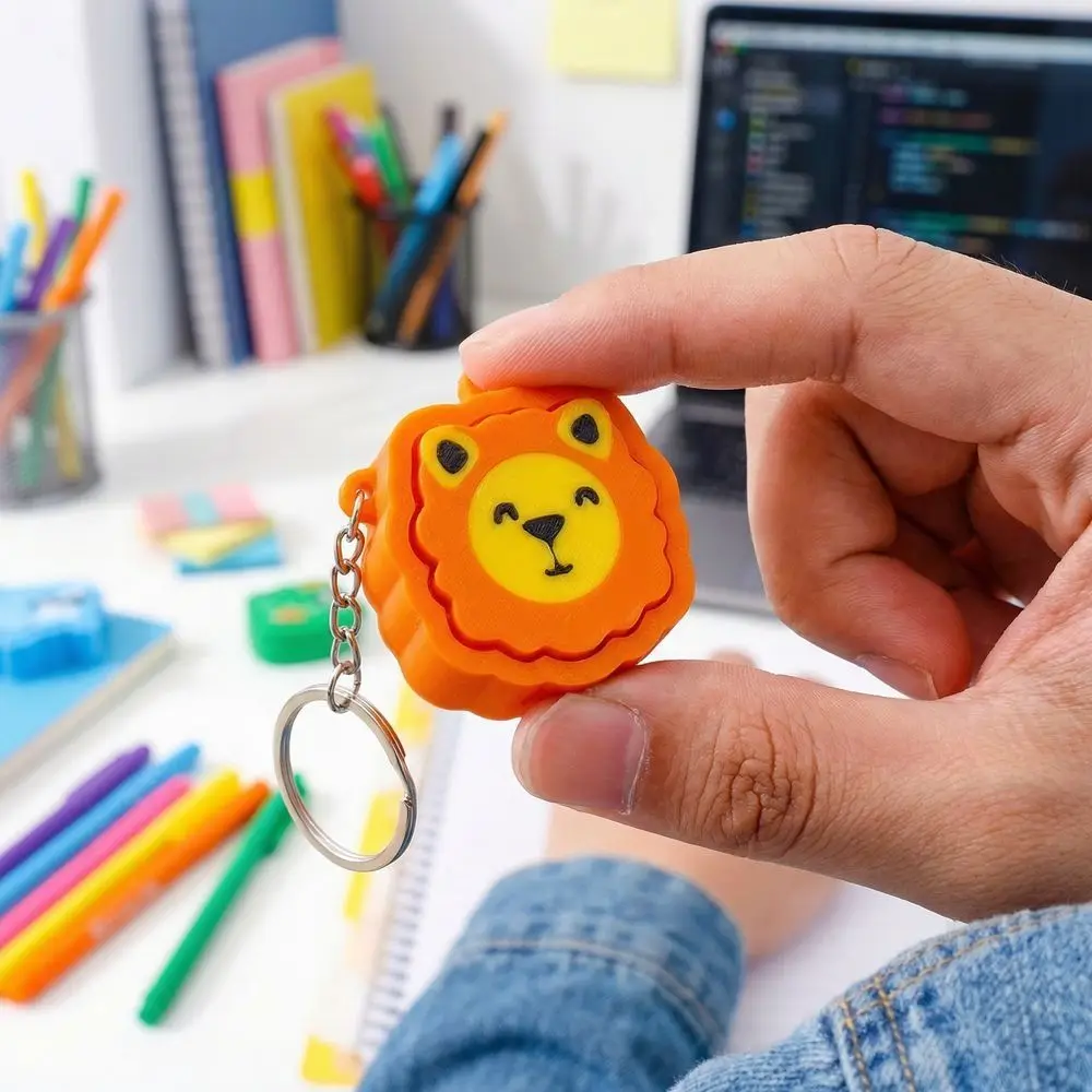 New Cute Animal Shape Keychain Stress Relief Dog Press Keyboard Keyring PLA Dinosaur Bag Accessories Gift