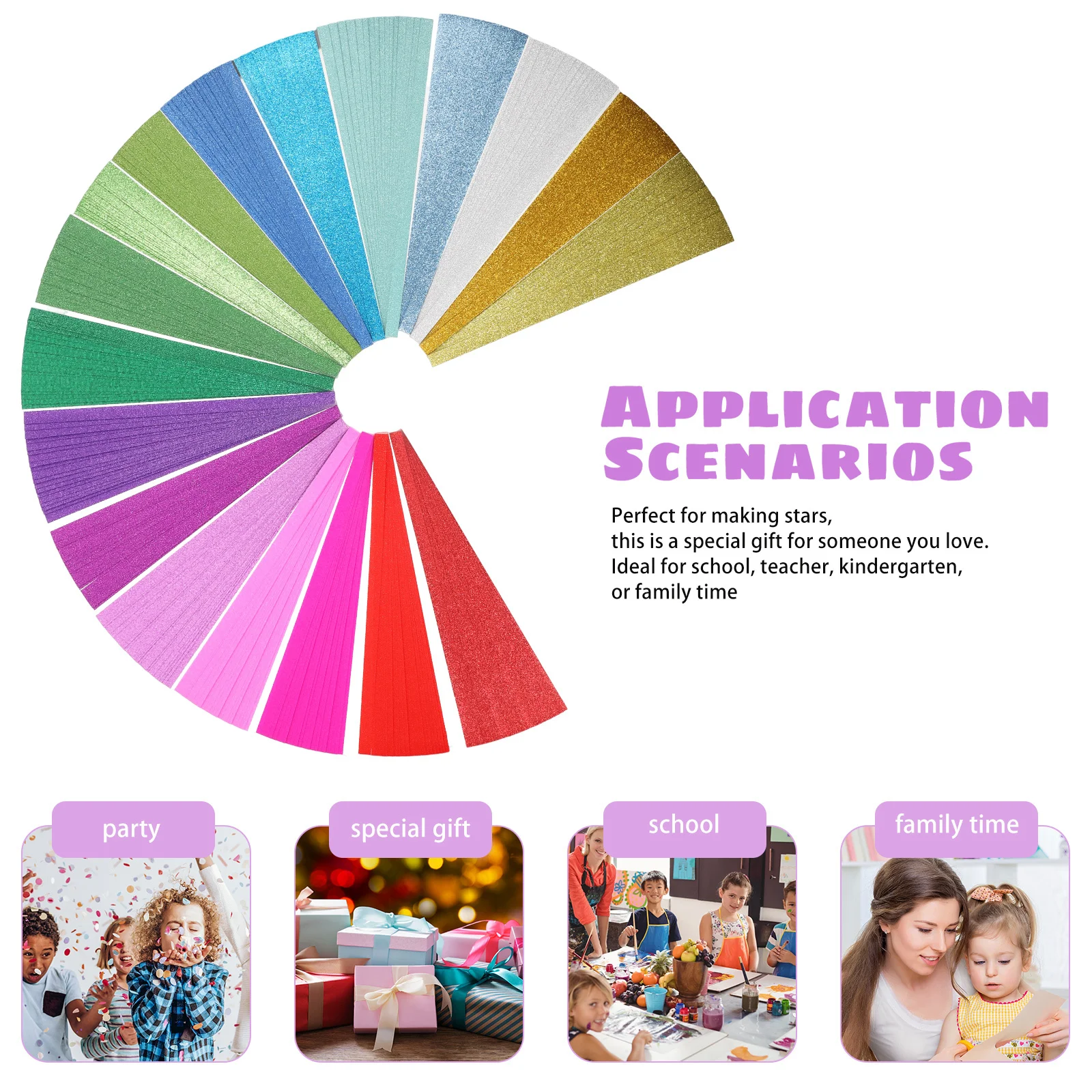 

720 Sheets Glitter Origami Paper for Star Making DIY Folding Crafts Adults Handcraft Paper Relaxing Creative Supplies