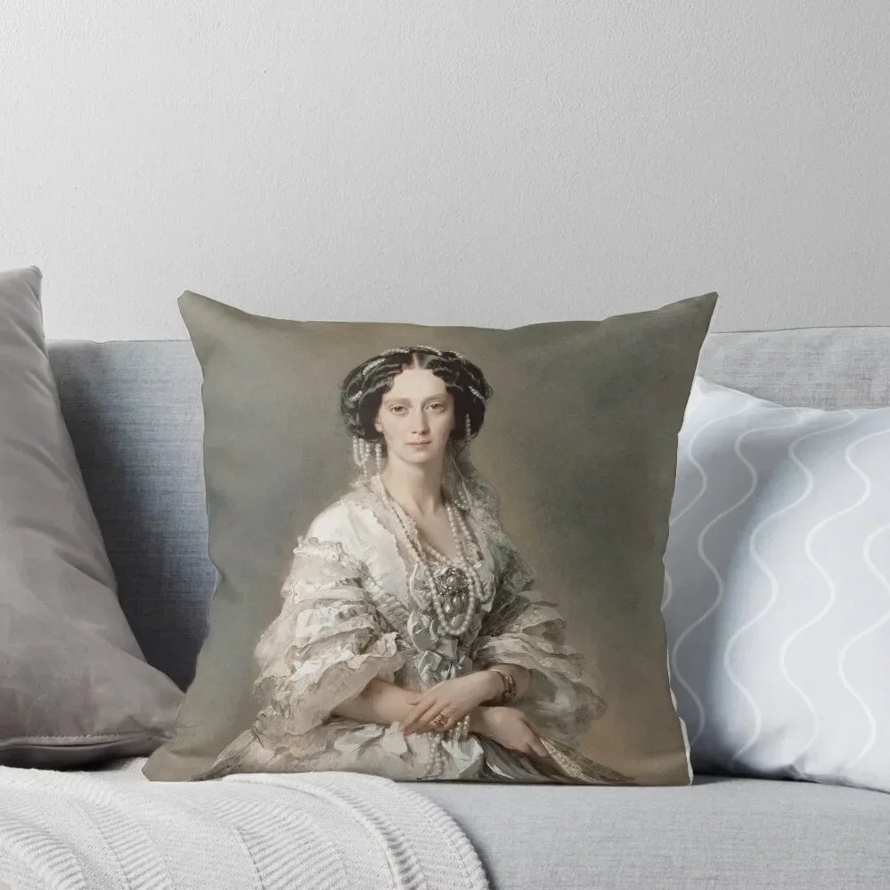 Franz Xaver Winterhalter - Portrait Of Empress Maria Alexandrovna Throw Pillow Christmas Pillow Sitting Cushion pillow