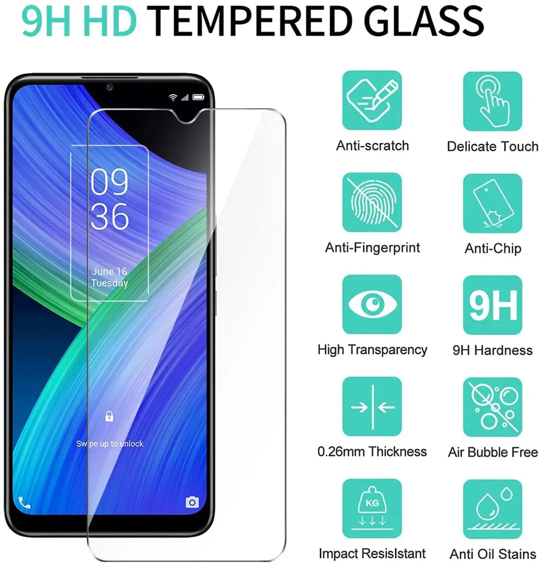 9H HD Protection Tempered Glass For TCL 20 30 SE 30+ Plus TCL30 5G 30SE V XE E 30E Screen Protective Protector Cover Film