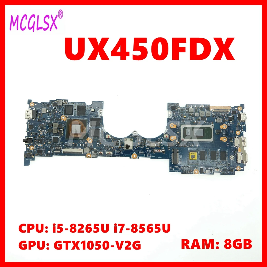 UX450FDX  i5/i7-8th Gen CPU GTX1050-V2G GPU 8GB-RAM Laptop Motherboard For ASUS UX480 UX450FD UX450FDX UX450F UX450FCC Mainboard