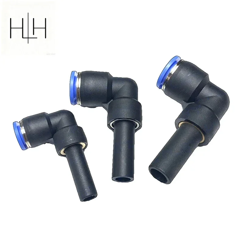 HLH 10PCS Pneumatic quick connector PLJ  Bent-through lever Tubular insertion-type push-through push-in elbow connector