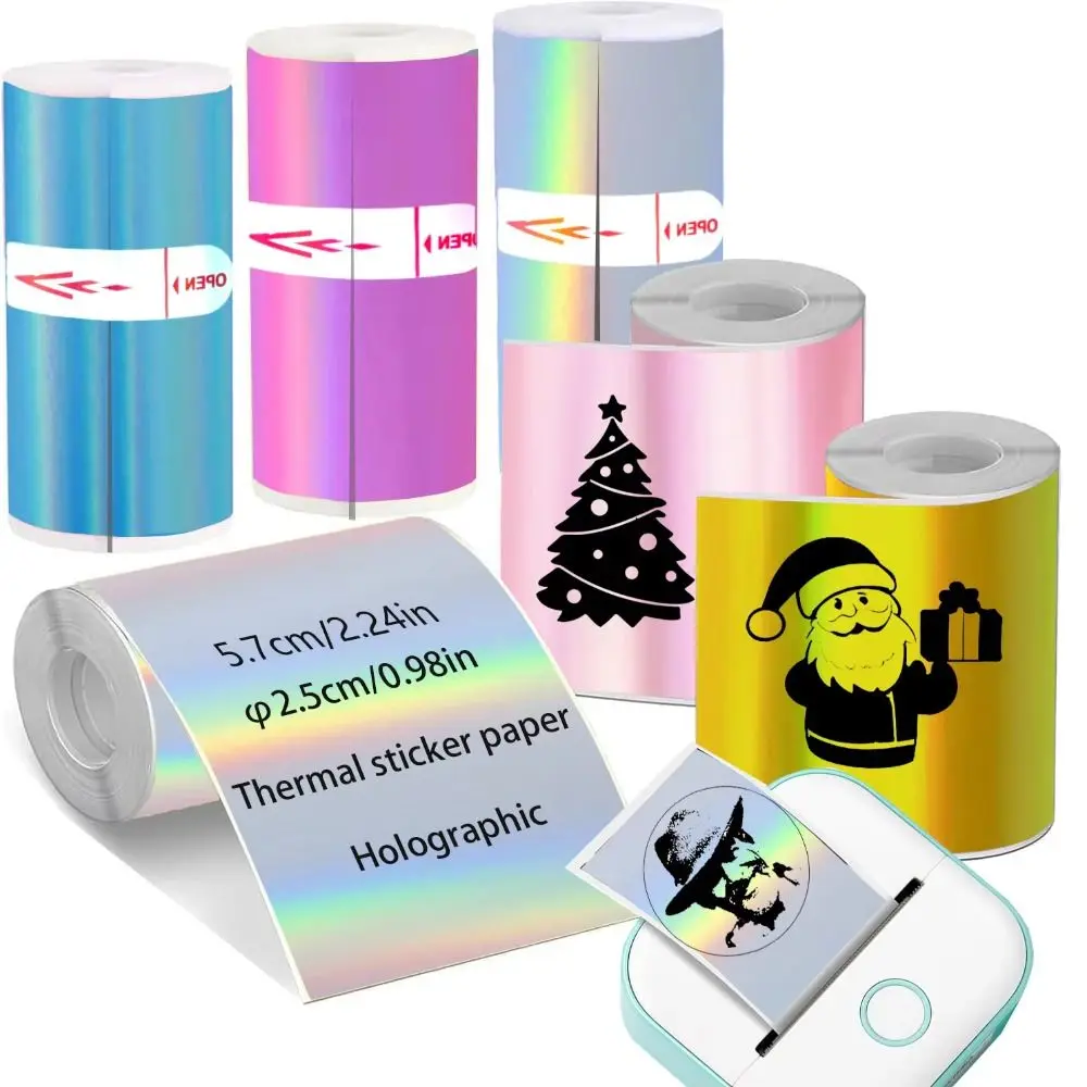 

HD Color Thermal Printer Papers Glossy Vibrant Colors Holographic Thermal Paper Premium Smooth Finish Glitter Effect