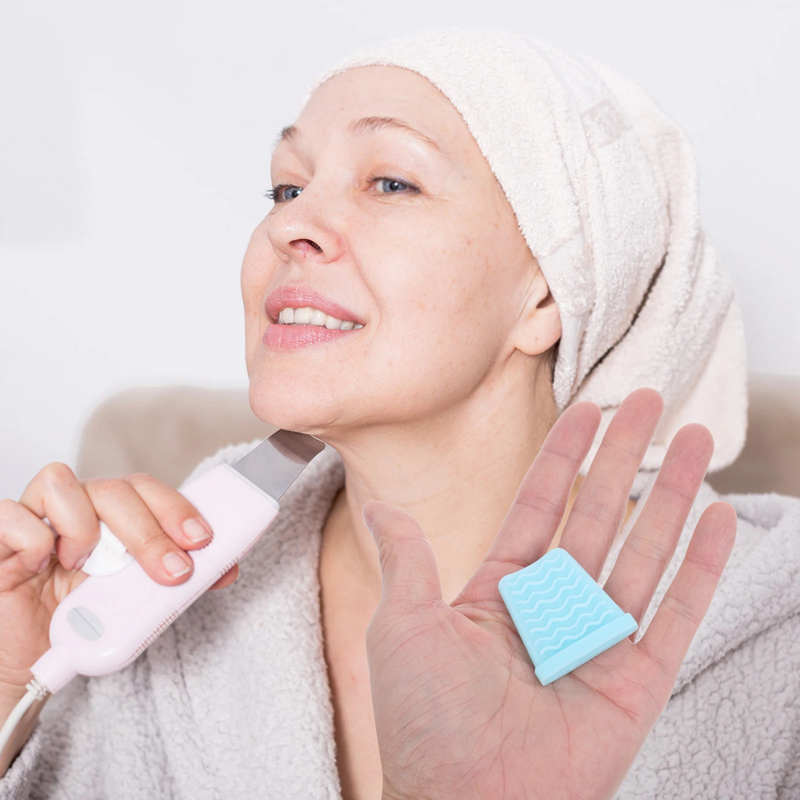 4 قطعة أداة مكشطة الجلد يغطي سيليكون واقية الأكمام للوجه الغسيل الوجه ملعقة لوحة نظيفة الرعاية استخراج الملحقات