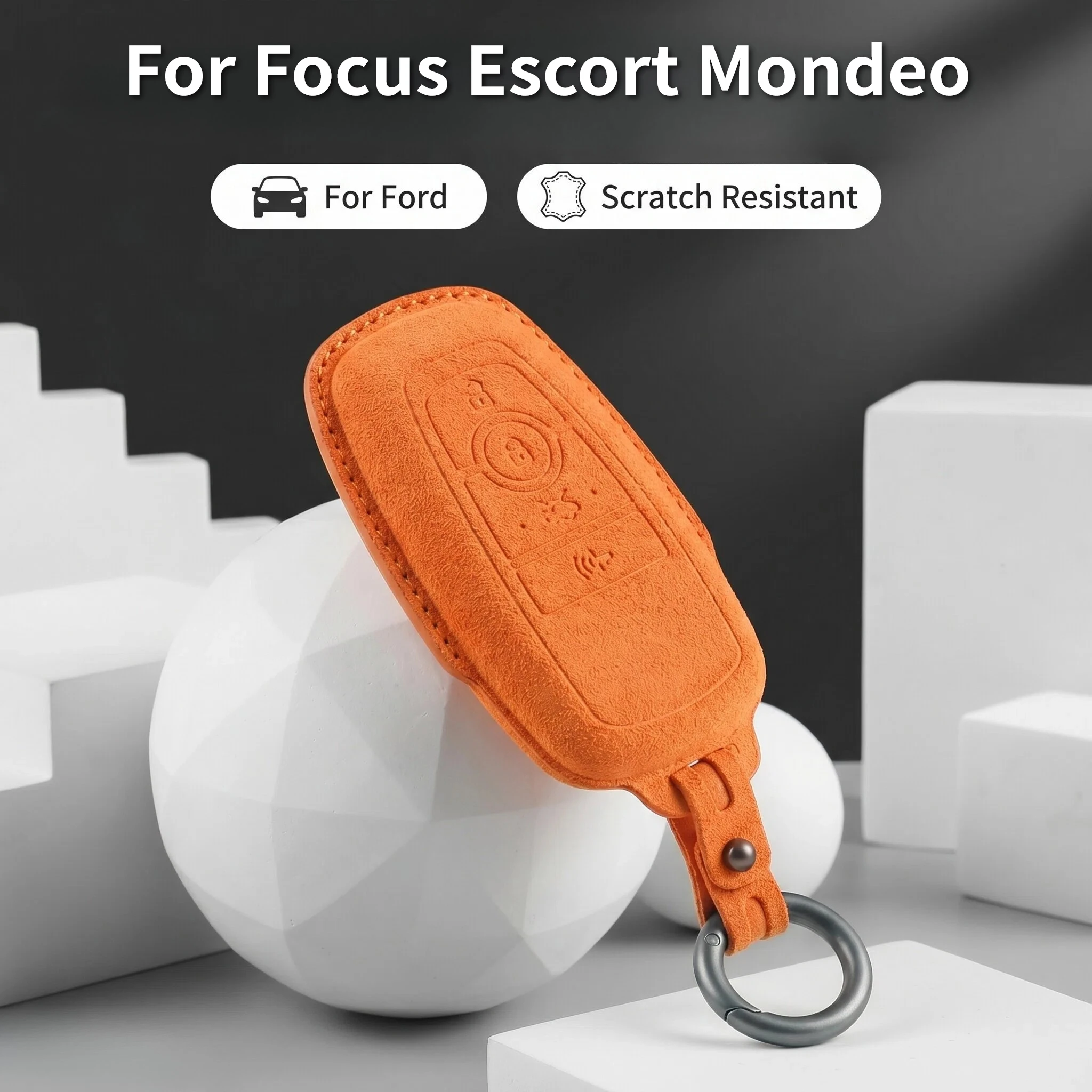 

3D Microfiber Suede Car Key Case Cover For Focus Escort Mondeo Styling Key Fob Protector Accessories