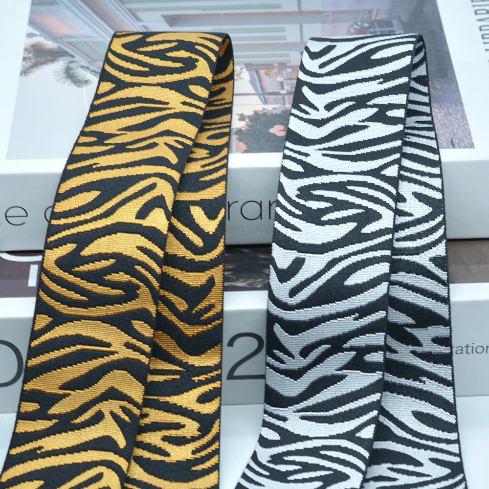 Tiger pattern Nylon Elastic Band 40mm Strong Rubber Bands Elastics Webbing Waistband Clothes Pants Sewing Material Accessories