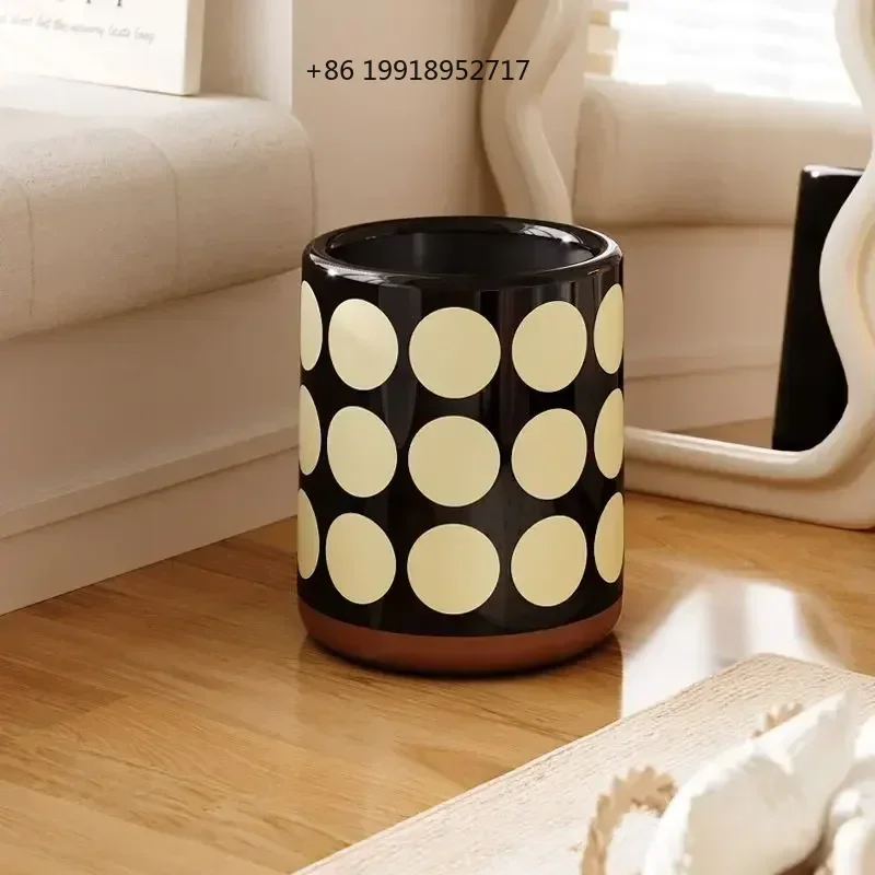 Trash Can Double Layer Large Trash Bin Living Room Modern Wastebasket Bedroom Litter Bins Retro Garbage Bin Cleaning JJ612