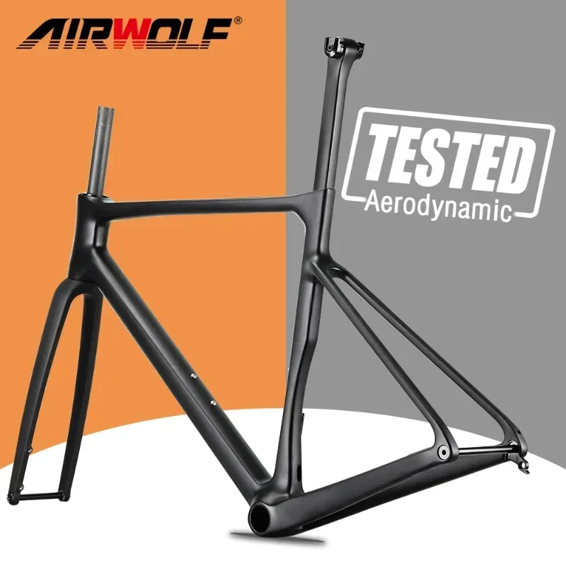 Airwolf New T1100 Carbon Bike Frame BB86 Carbon Road Frame UD Road Bike Frame 142*12mm Thru Axle Disc Brake Bicycle Hot Sale