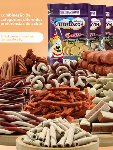 Petiscos para Cães: Hálito Fresco e Limpeza dos Dentes - Saco ande de Petiscos Mastigáveis Endi Hendi para Cães e Gatos - A...