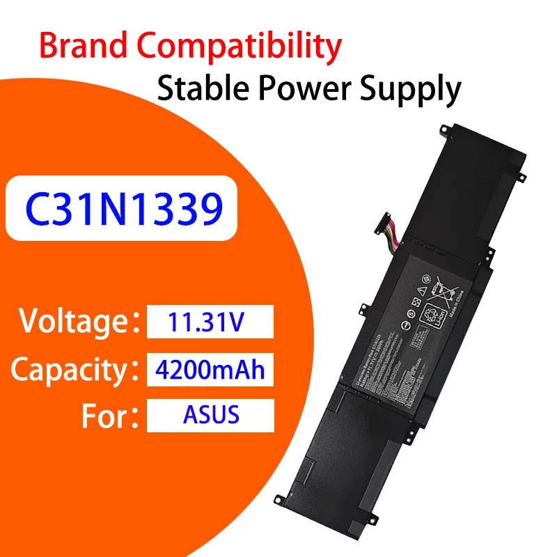 

Safe Stable Replacement Battery For ASUS C31N1339 U303L U303U UX303LN TP300L 4200mAh 11.31V High Performance Laptop Battery